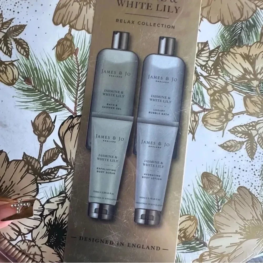 james & jo england jasmine & white lily relax collection bath gift set